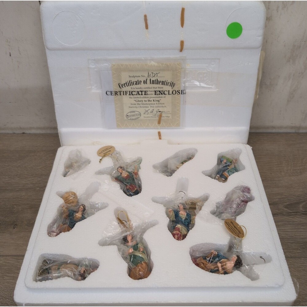 Hawthorne Village Glory to the King Nativity Christmas Tree Collection COA 10pc